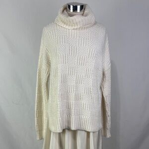 Madewell Cream Chunky Knit Turtleneck